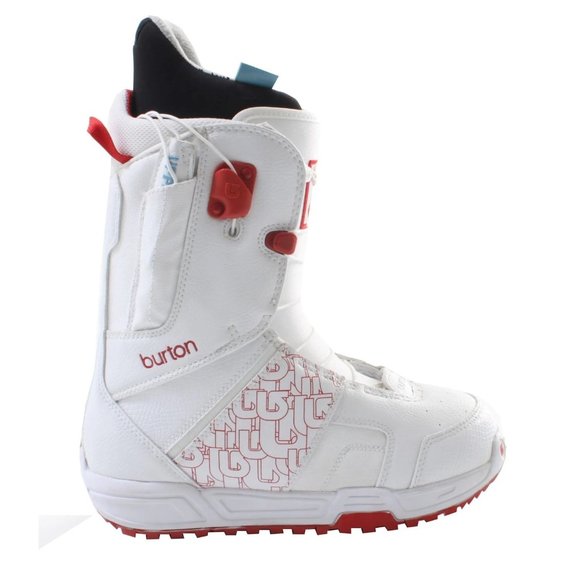 NEW! Burton Mint Womens Snowboard Boots! White & Red Size 4 or 5 (Euro 34 or 35) - Picture 2 of 2